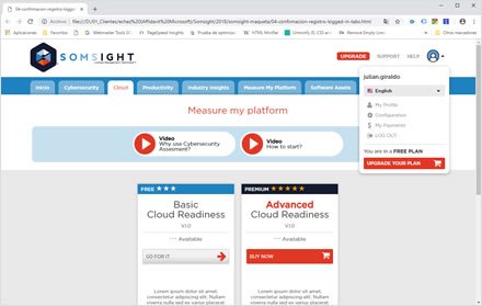 Logged user UI, Landing Page + UI Somsight