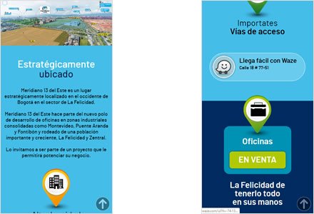 Adaptación Responsive, Single page HTML5 Meridiano 13 del Este