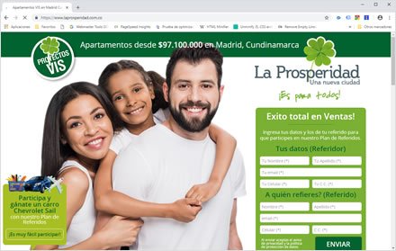 Landing Page, Sistema web de Referidos La Prosperidad