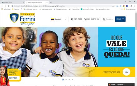 Home, Sitio web Joomla Colegio Ferrini