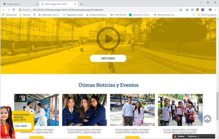 Home, Sitio web Joomla Colegio Ferrini