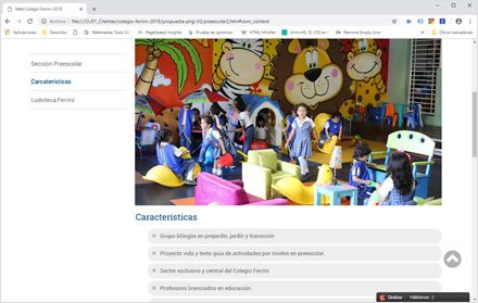 Artículo, Sitio web Joomla Colegio Ferrini