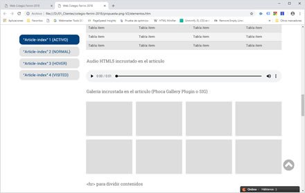 Artículo, Sitio web Joomla Colegio Ferrini