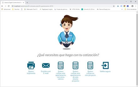 Acciones finales, Sistema web Cotizaciones Constructora Capital