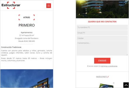Adaptación Responsive, Sitio web Wordpress Estructurar