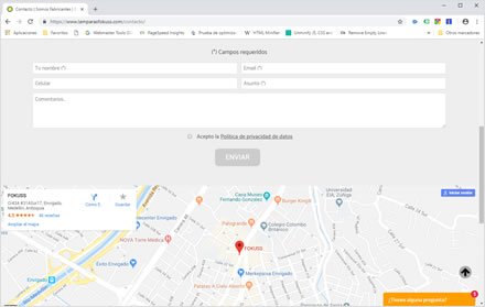 Contacto, Web y tienda on-line Lámparas Fokuss
