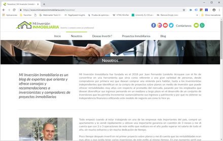 Presentación, Web y Blog Wordpress Mi Inversión Inmobiliaria