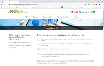 Servicios, Web y Blog Wordpress Mi Inversión Inmobiliaria