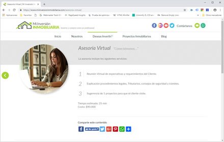 Servicios, Web y Blog Wordpress Mi Inversión Inmobiliaria