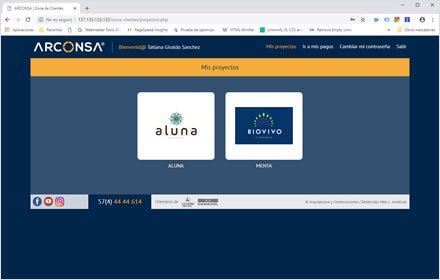 Proyectos, Web app Zona de Clientes Arconsa