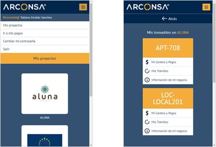 Adaptación Responsive, Web app Zona de Clientes Arconsa
