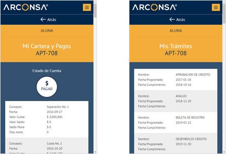 Adaptación Responsive, Web app Zona de Clientes Arconsa