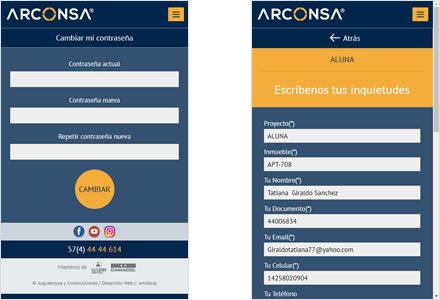 Adaptación Responsive, Web app Zona de Clientes Arconsa