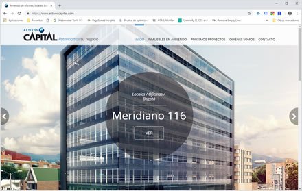 Home, Web HTML5 administrable Activos Capital