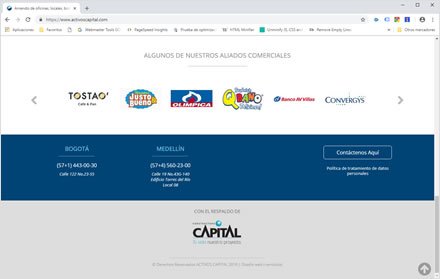 Home, Web HTML5 administrable Activos Capital