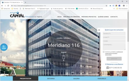 Detalle activo, Web HTML5 administrable Activos Capital