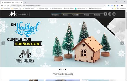Home, Web HTML5 administrable Eme Propiedad Raiz