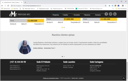 Destacados home, Web HTML5 administrable Eme Propiedad Raiz
