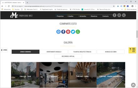 Detalle proyecto (landing), Web HTML5 administrable Eme Propiedad Raiz