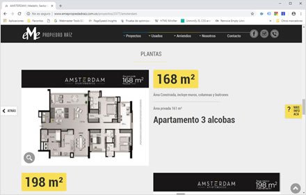 Detalle proyecto (landing), Web HTML5 administrable Eme Propiedad Raiz