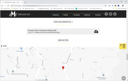 Detalle proyecto (landing), Web HTML5 administrable Eme Propiedad Raiz