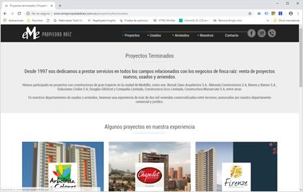 Proyectos realizados, Web HTML5 administrable Eme Propiedad Raiz