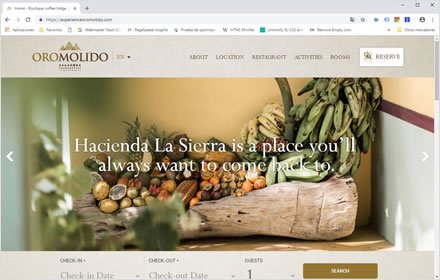 Home, Web Hotel en Wordpress Experience Oro Molido