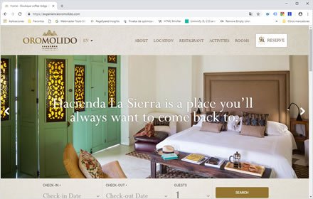 Home, Web Hotel en Wordpress Experience Oro Molido