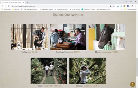 Destacados home, Web Hotel en Wordpress Experience Oro Molido