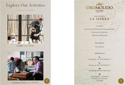 Adaptación Responsive, Web Hotel en Wordpress Experience Oro Molido