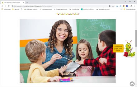 Pages, Sitio web Wordpress Cretive Minds Childcare