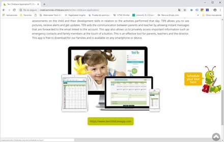 Pages, Sitio web Wordpress Cretive Minds Childcare