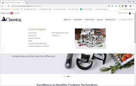 Main menu, Web HTML5 administrable Classica Regal