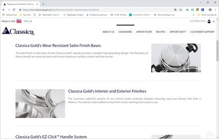 Benefits, Web HTML5 administrable Classica Regal