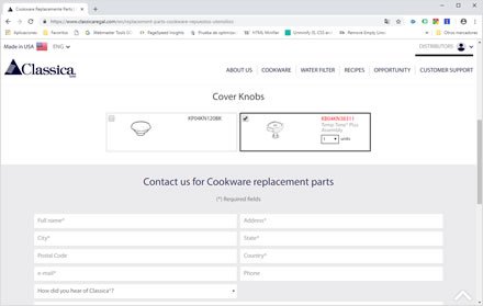 Replacement parts, Web HTML5 administrable Classica Regal