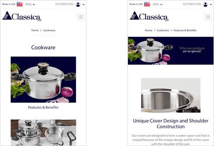 Adaptación Responsive, Web HTML5 administrable Classica Regal