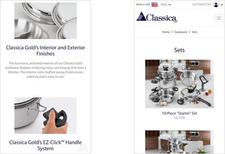 Adaptación Responsive, Web HTML5 administrable Classica Regal