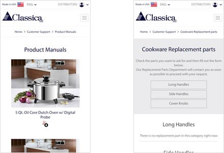 Adaptación Responsive, Web HTML5 administrable Classica Regal