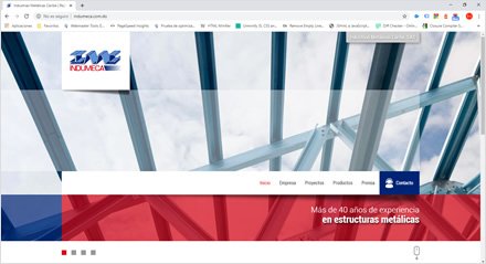 Home, Sitio web Wordpress Indumeca