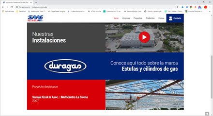 Home (scroll down), Sitio web Wordpress Indumeca