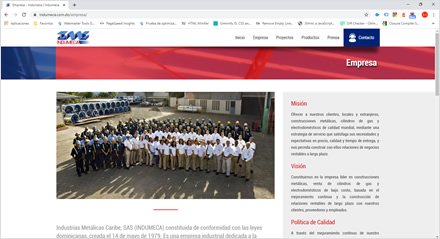 Empresa, Sitio web Wordpress Indumeca