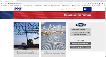Productos, Sitio web Wordpress Indumeca