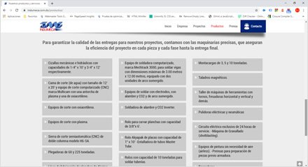 Alquiler de maquinaria, Sitio web Wordpress Indumeca