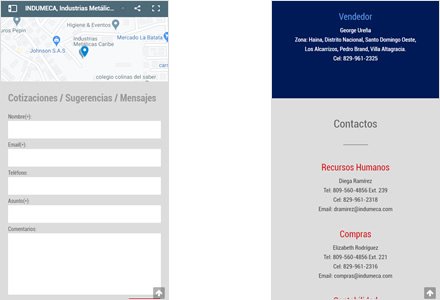 Adaptación responsive, Sitio web Wordpress Indumeca