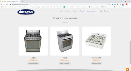 Detalle producto (scroll down), Sitio web Wordpress Duragas