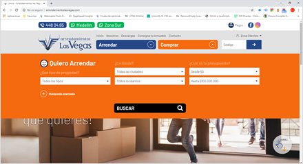Sistema de búsqueda de inmuebles, Interfaces web HTML5 Arrendamientos Las Vegas