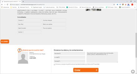 Detalle de inmueble, Interfaces web HTML5 Arrendamientos Las Vegas