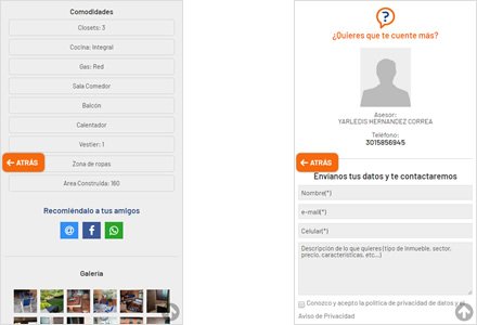 Adaptación responsive, Interfaces web HTML5 Arrendamientos Las Vegas
