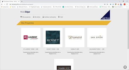 Negocios del cliente, Extranet de Clientes Vértice Ingenieros