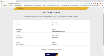 Perfil del cliente, Extranet de Clientes Vértice Ingenieros